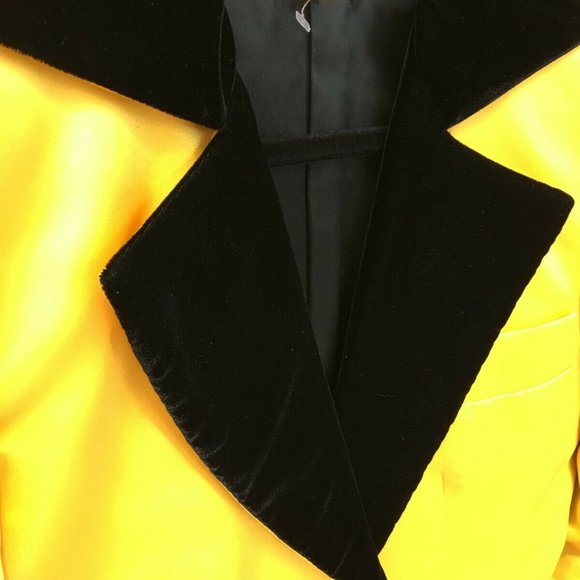 YSL Saint Laurent Rive Gauche Yellow Silk Sz S - Picture 10 of 15